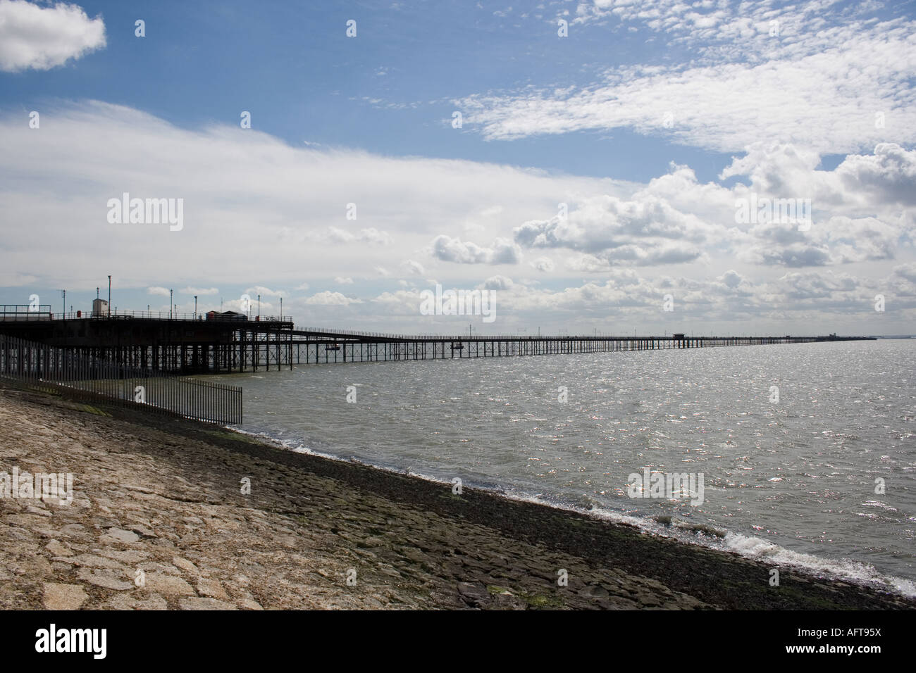 Southend Pier taken from southend seafront Essex Stock Photo