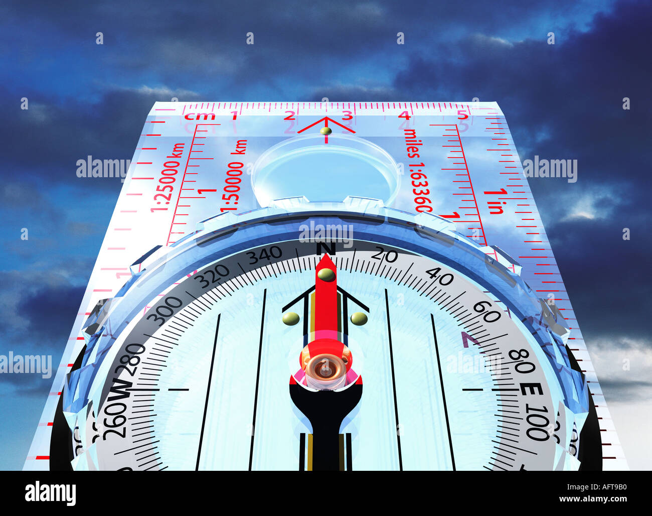 Transparent compass Stock Photo