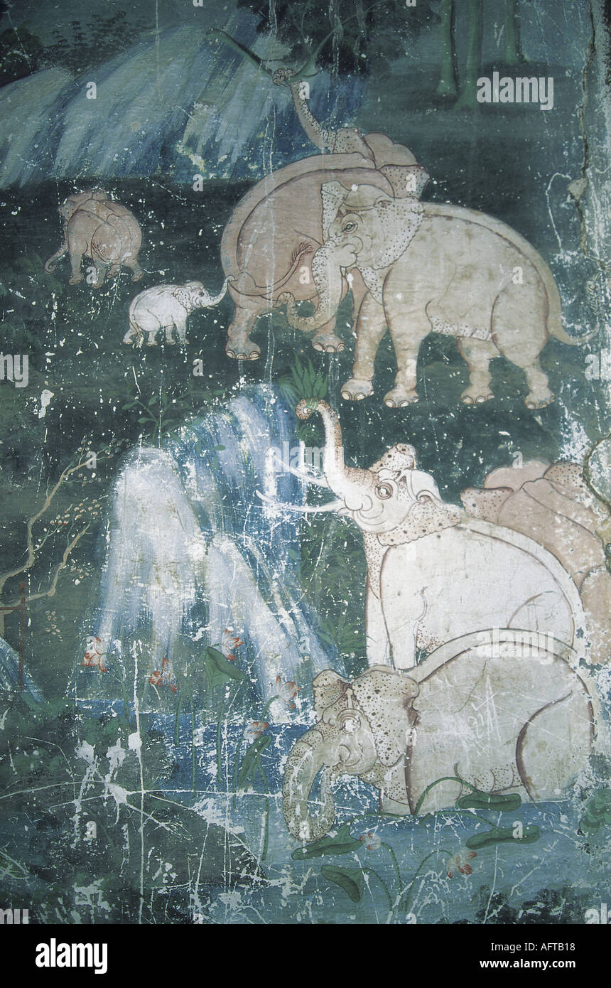 Buddhist Painting Wat Long Khoun Loang Phabang Laos SE Asia Stock Photo