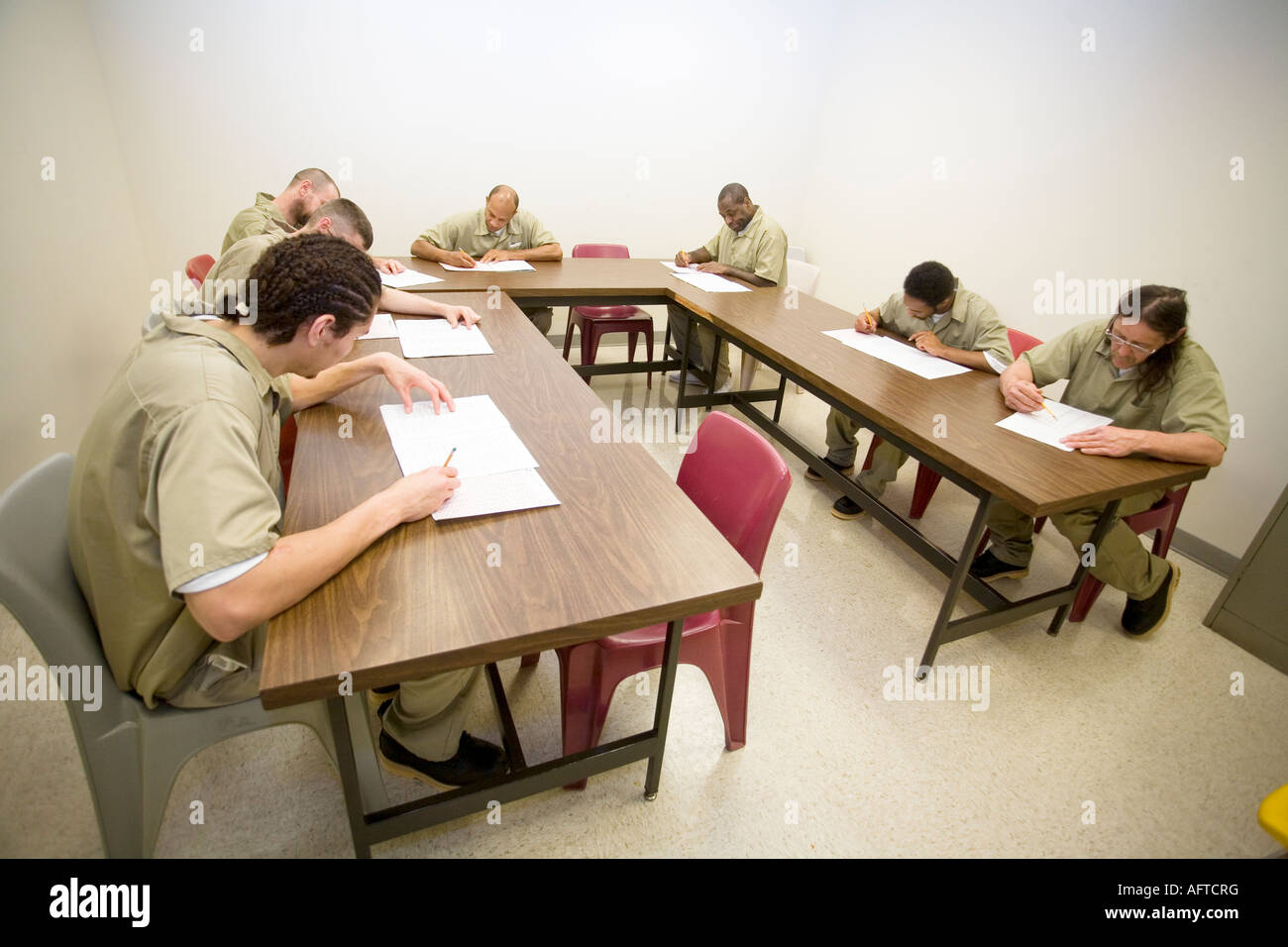Inmate testing. Diagnostic and Evaluation Center, Lincoln, Nebraska, USA Stock Photo