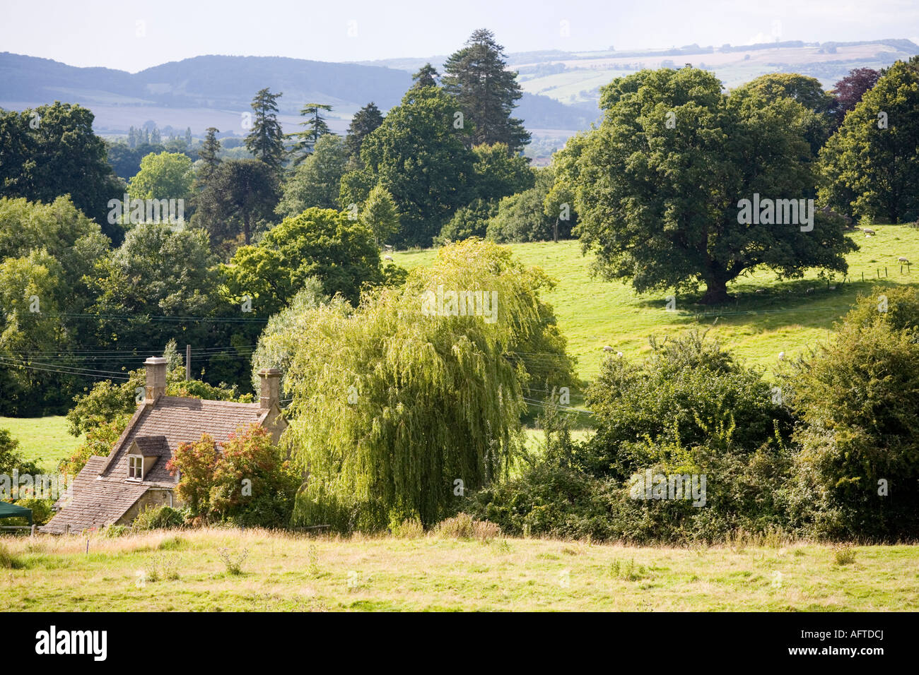 A stone cottage in the Cotswold village of Stanway, Gloucestershire