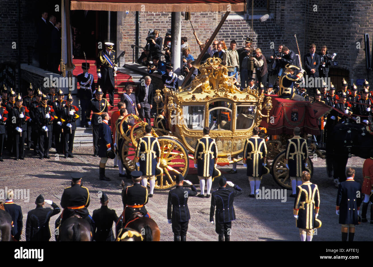 Netherlands Den Haag Royal family greeting public 1997 Stock Photo