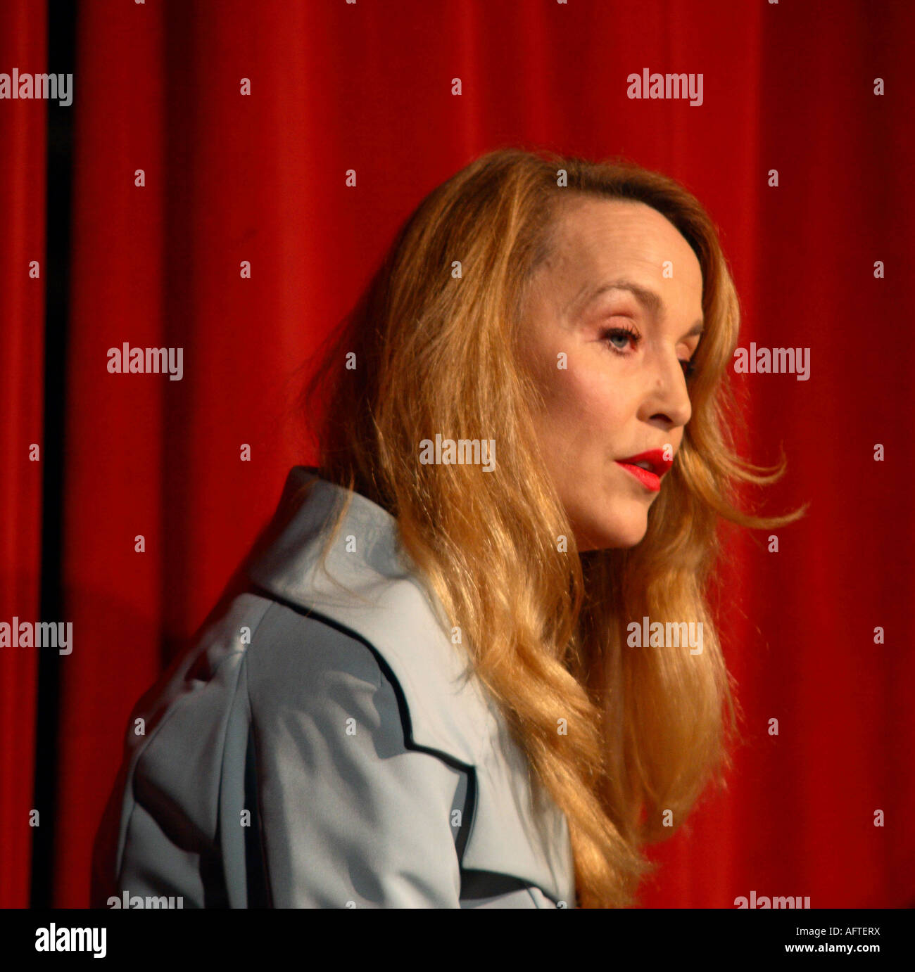 Jerry Hall reading poetry at Ledbury Poetry Festival August 2007 Stock Photo
