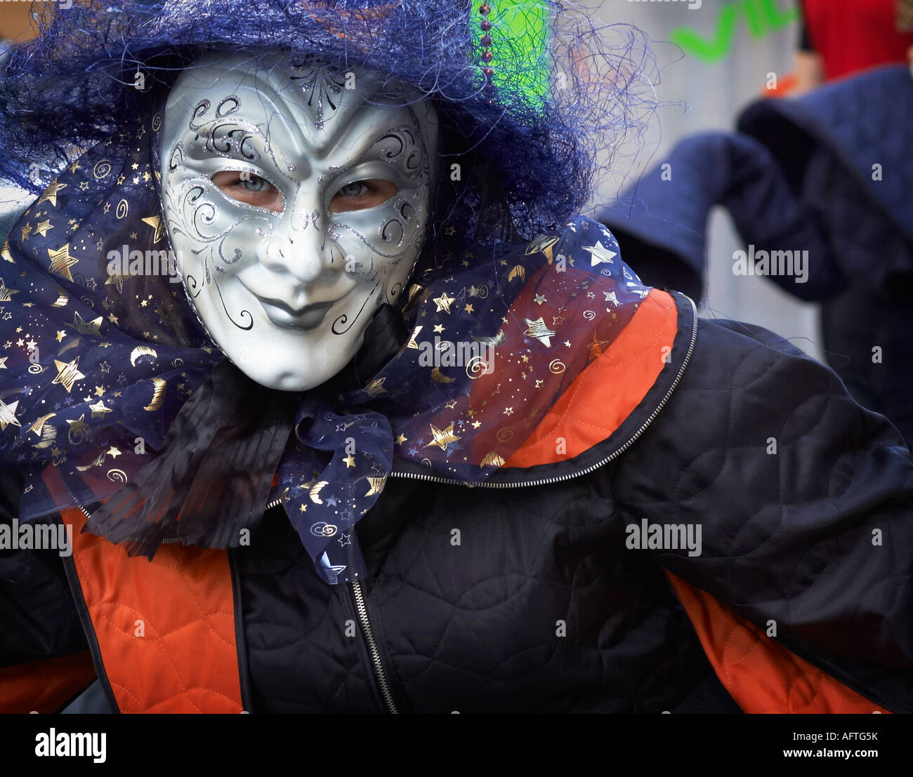 Portrait of masked person Stock Photo - Alamy