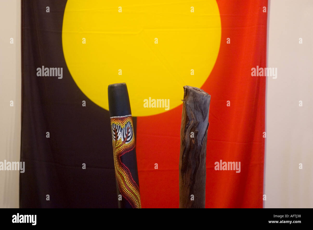 Australian Art, Aboriginal Flag Stock Photo