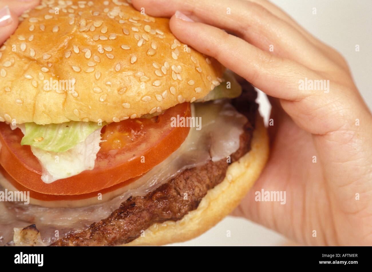 Hamburger, close up Stock Photo