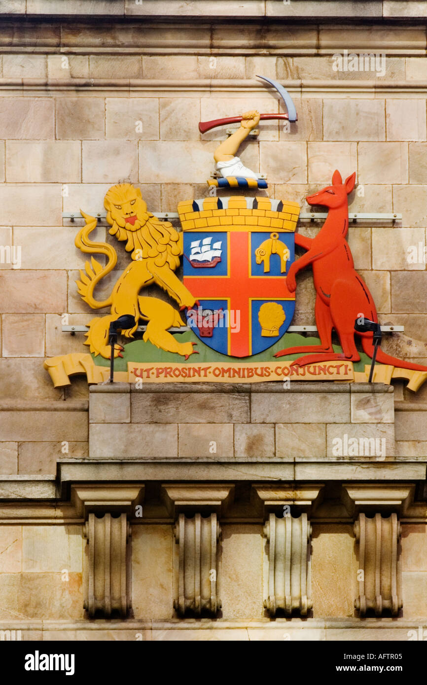 Australia, Adelaide, Coat of arms Stock Photo Alamy