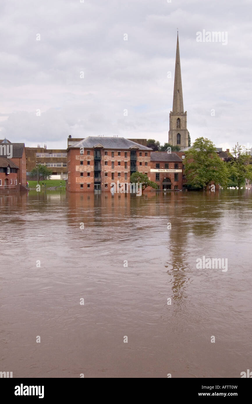 Jully 2007 flooding, On the, River Severn, Worcester, Worcestershire, England, UK, Europe Stock Photo