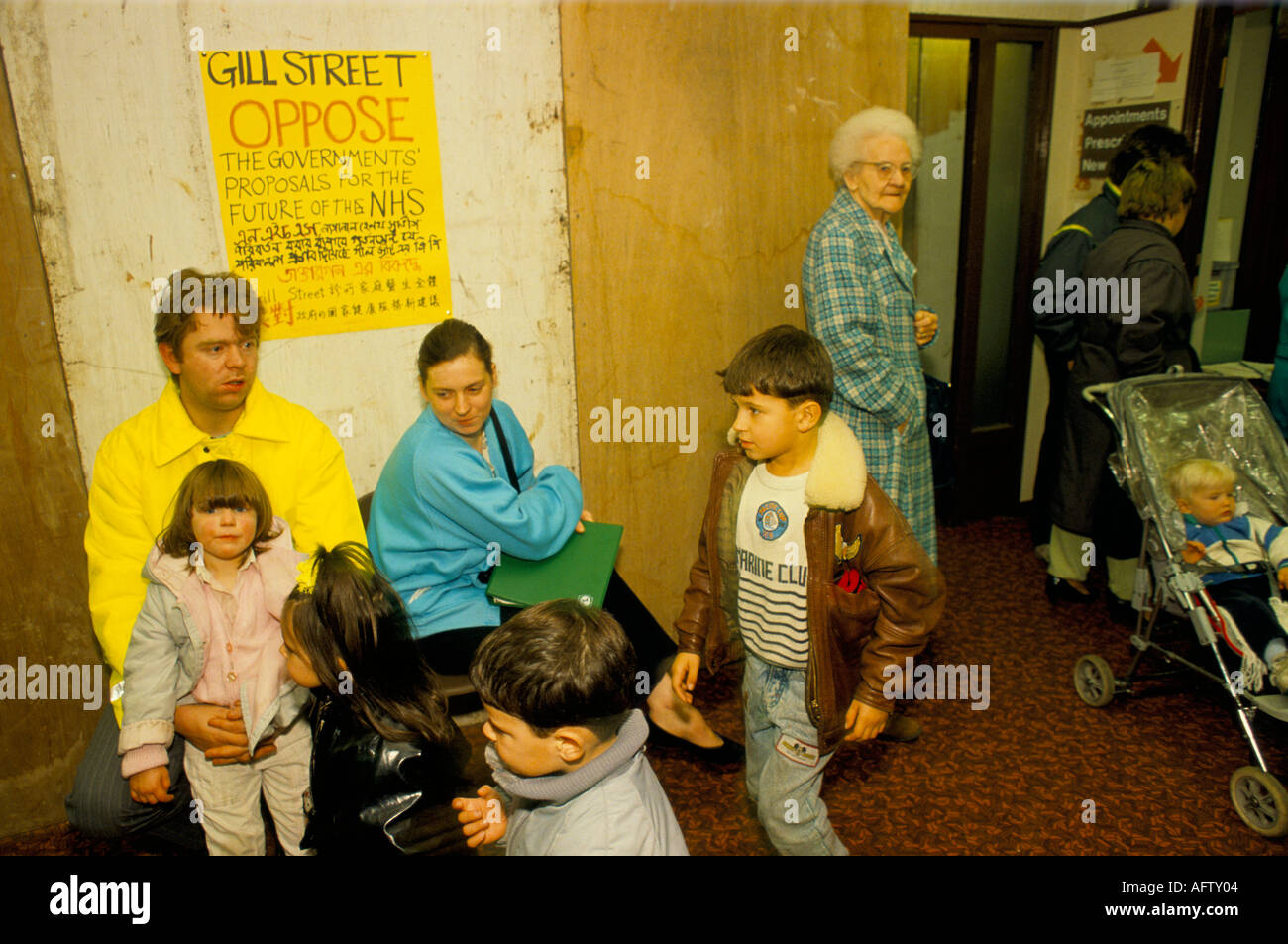 Doctors waiting room, surgery patients unwell ill wait to be able to