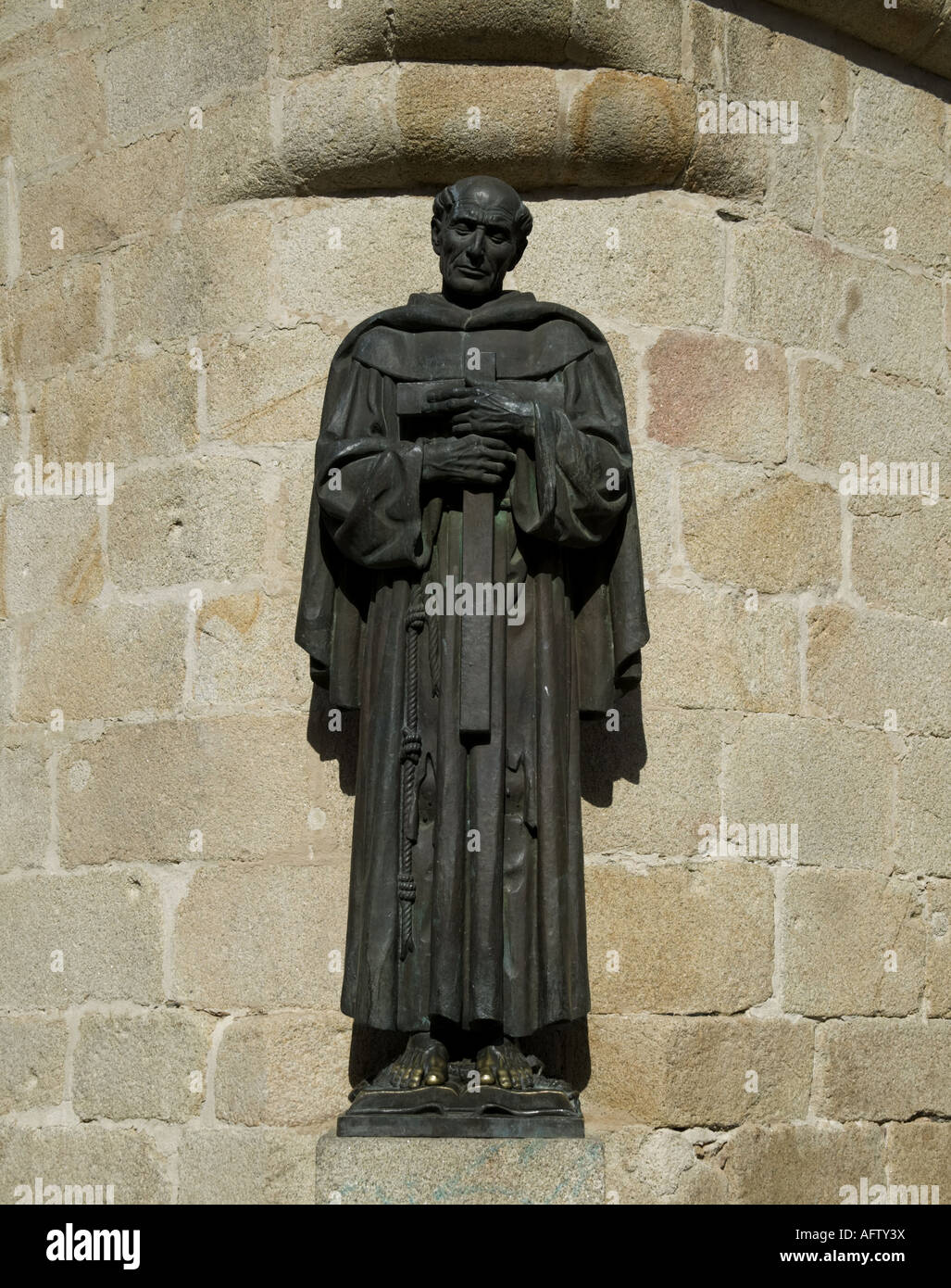 San Pedro Alcantara statue, Caceres, Spain Stock Photo