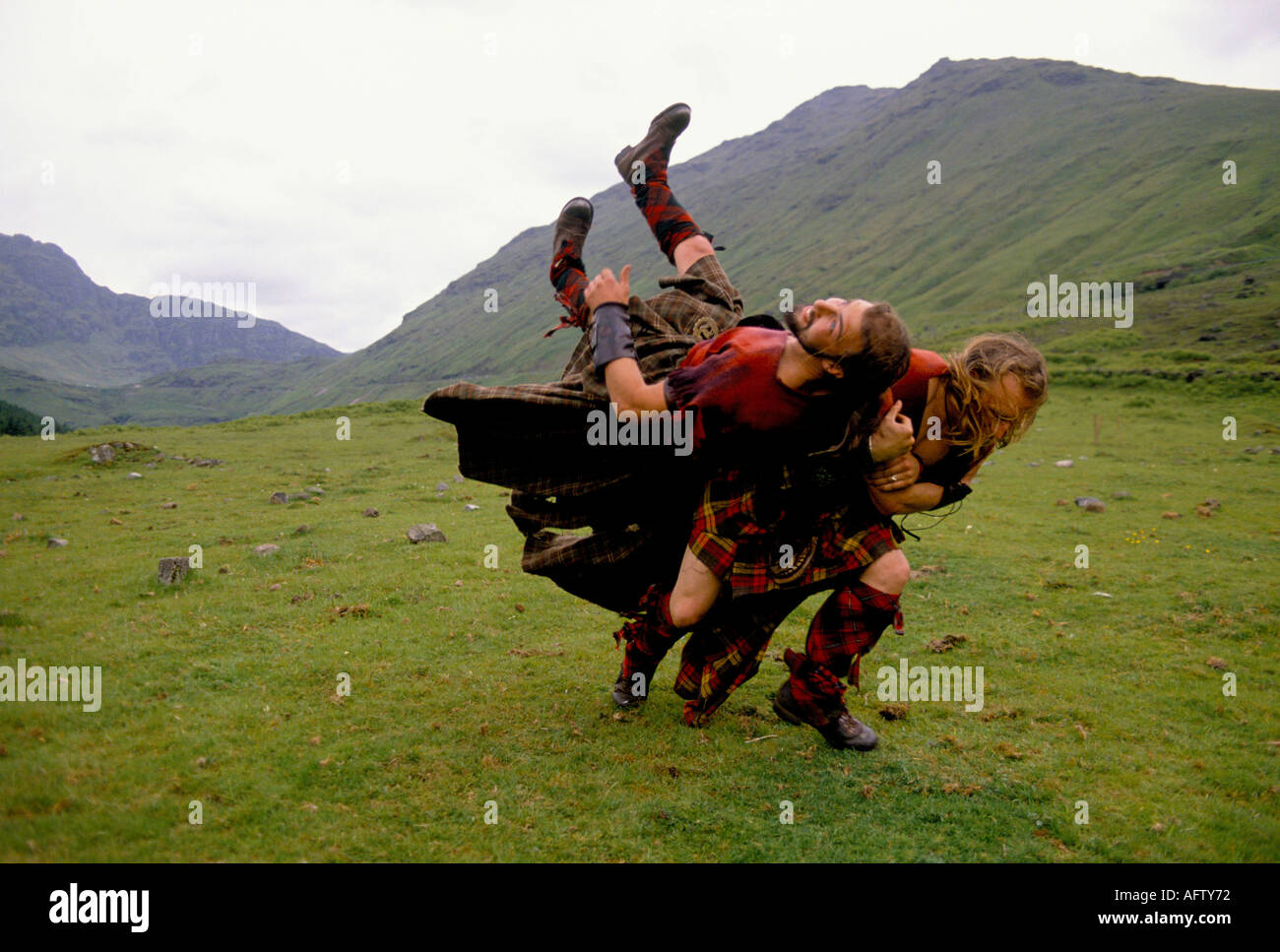 BATTLE OF CULLODEN THE CLAN, SCOTLAND WEEKENDS AT A CAMP IN GLEN Stock