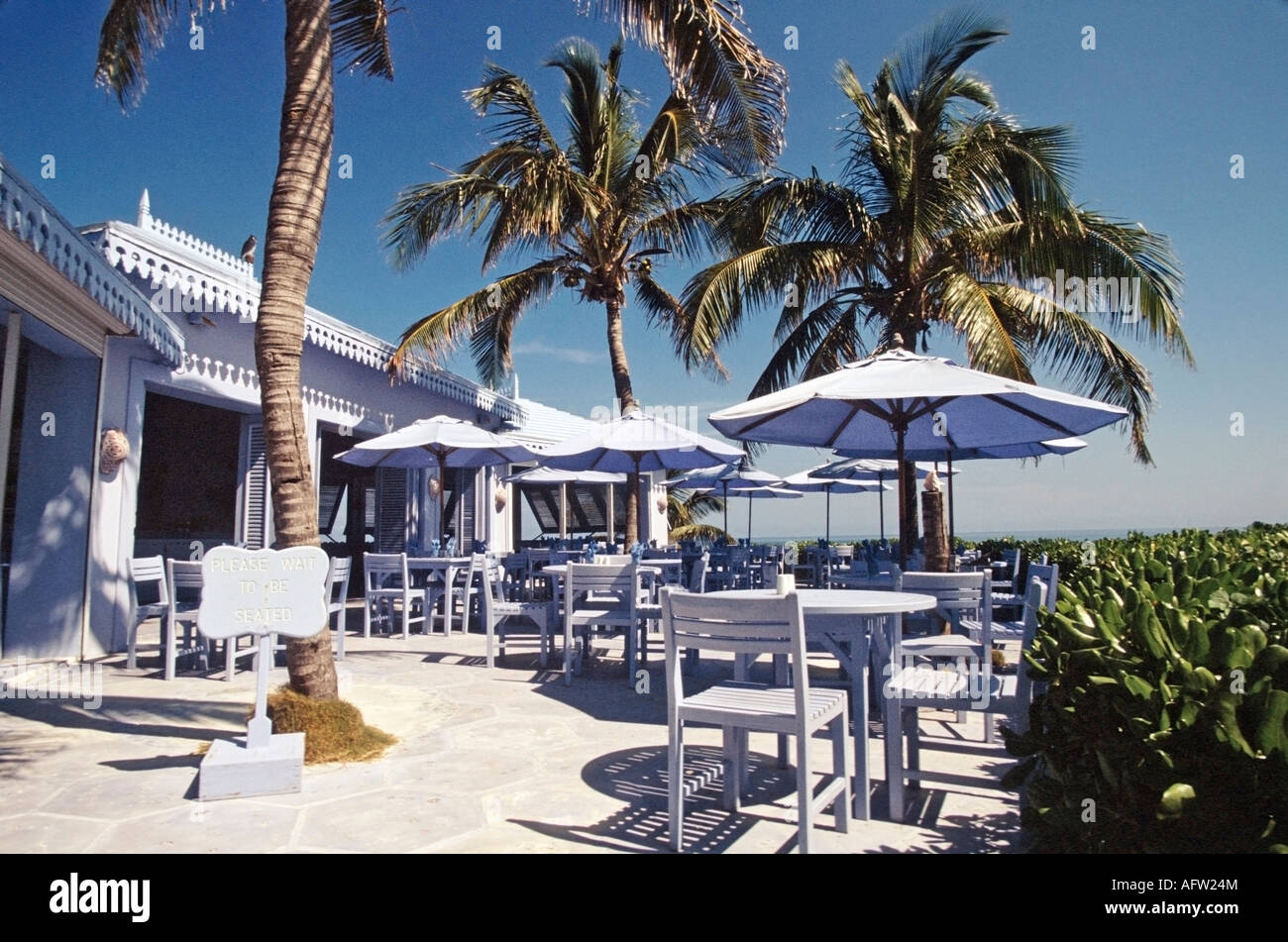 Seaside restaurant in Harbour Island Bahamas Stock Photo Alamy