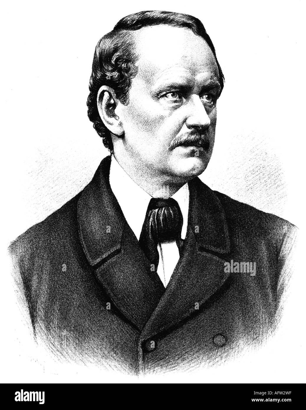 Schleiden, Matthias Jakob, 5.4.1804 - 23.6.1881, German scientist (botanist), portrait, lithograph, 1892,  science, botany, , Stock Photo