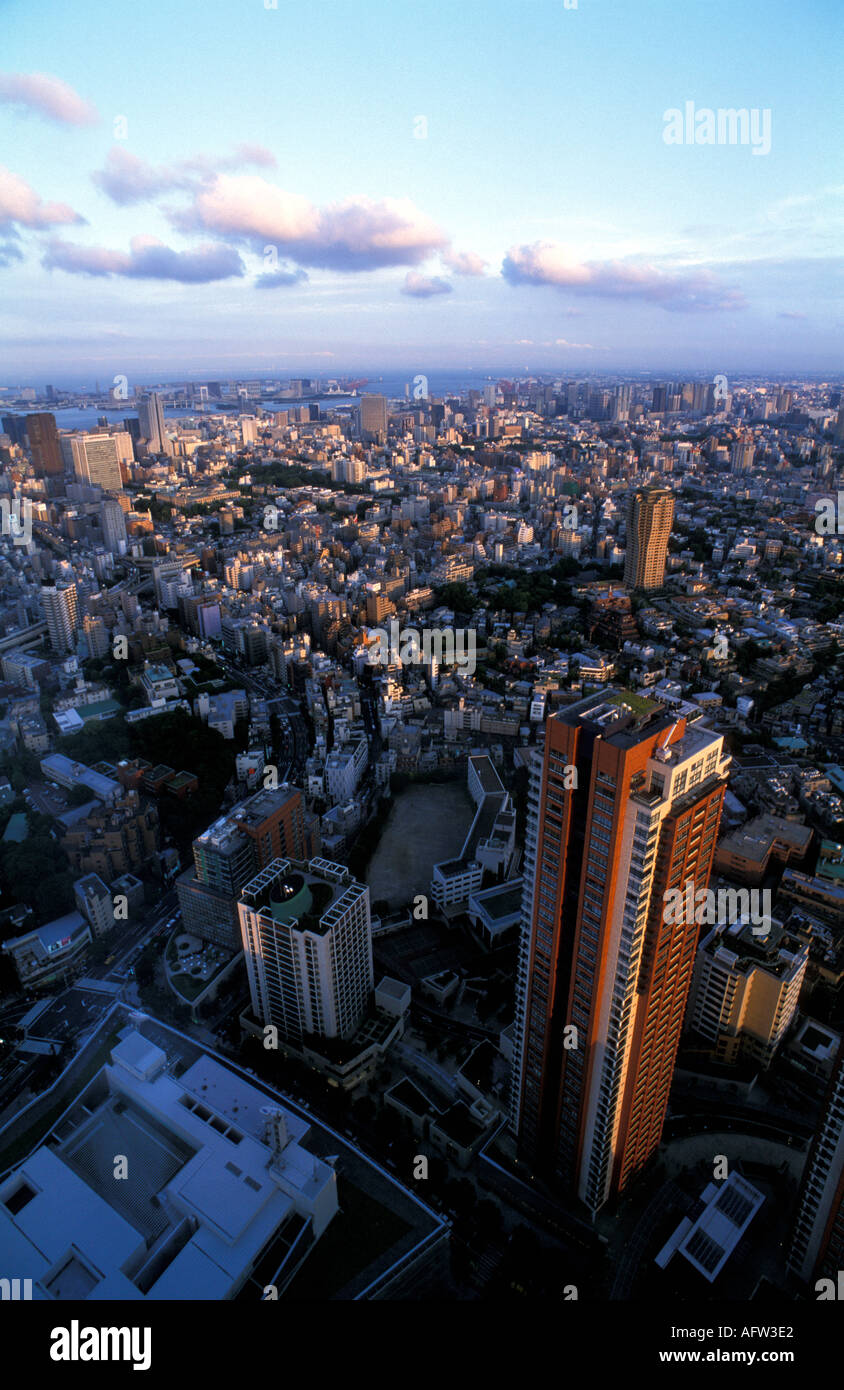 Tokyo cityscape viewed from the 52nd floor of Mori Tower Tokyo City View Roppongi Hills Japan Stock Photo