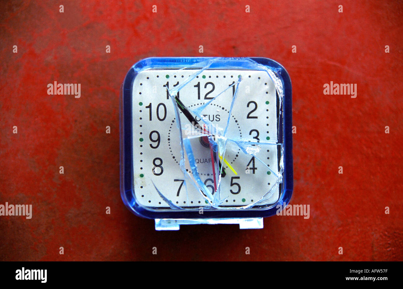 smashed alarm clock Stock Photo Alamy