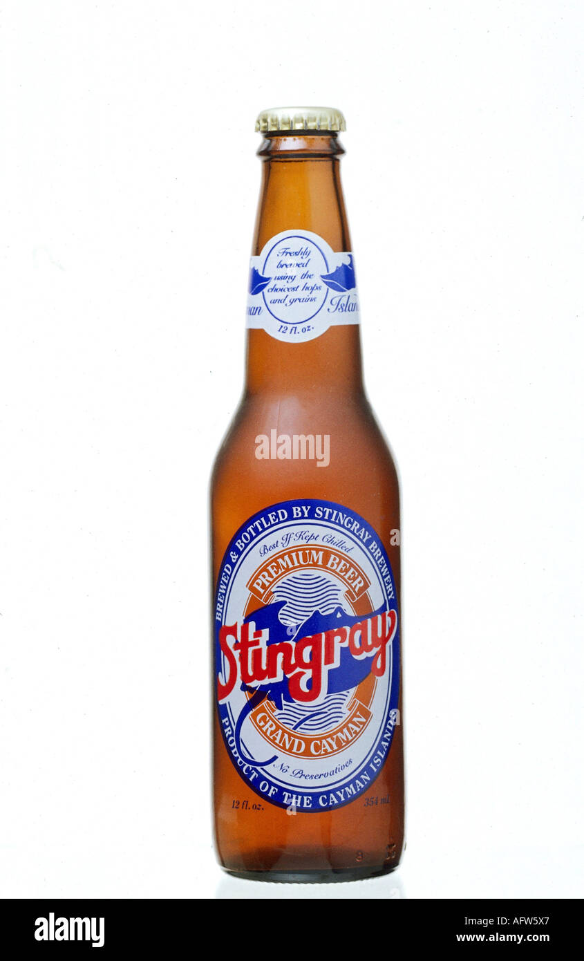 food and beverages, alcohol, beer, bottle 'Stingray Premium Beer', Stingray Brewery, Cayman Islands, bottles, Additional-Rights-Clearance-Info-Not-Available Stock Photo