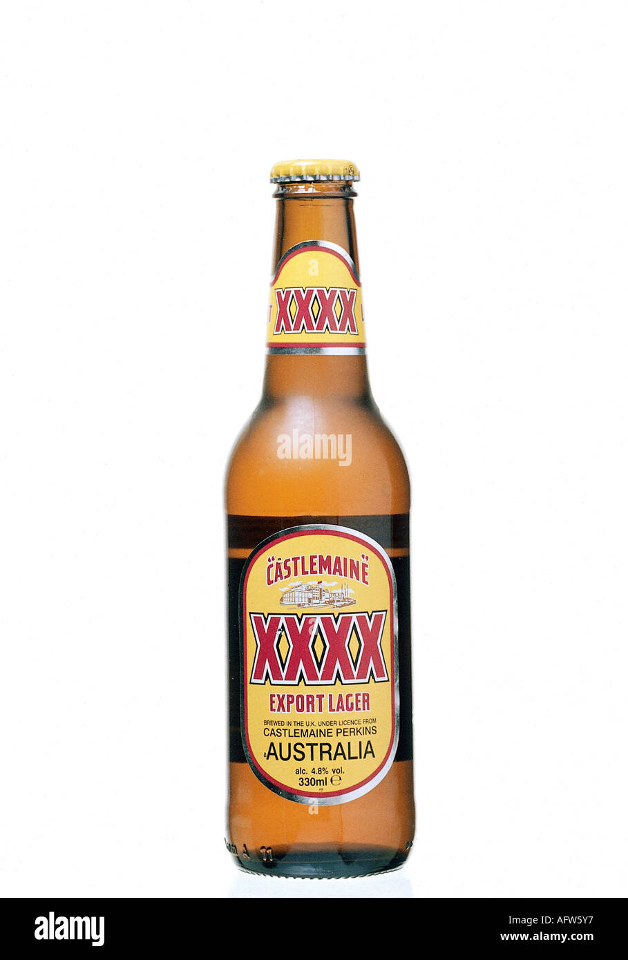 food and beverages, alcohol, beer, bottle 'Castlemaine XXXX Export Lager', Lion Nathan, Australia, bottles, Additional-Rights-Clearance-Info-Not-Available Stock Photo