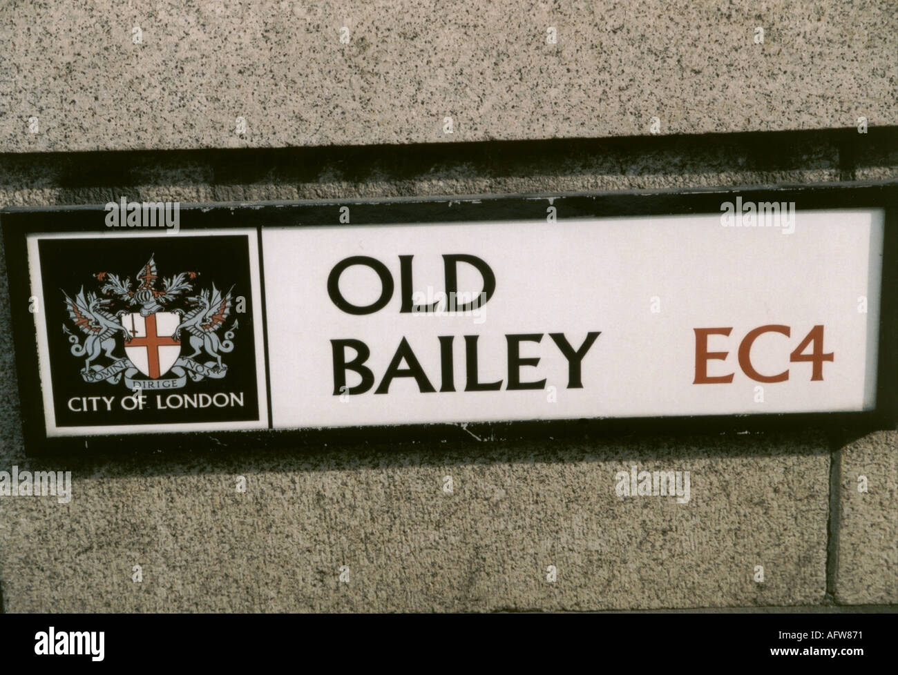 The Old Bailey roadsign Holborn London England UK Great Britain Europe
