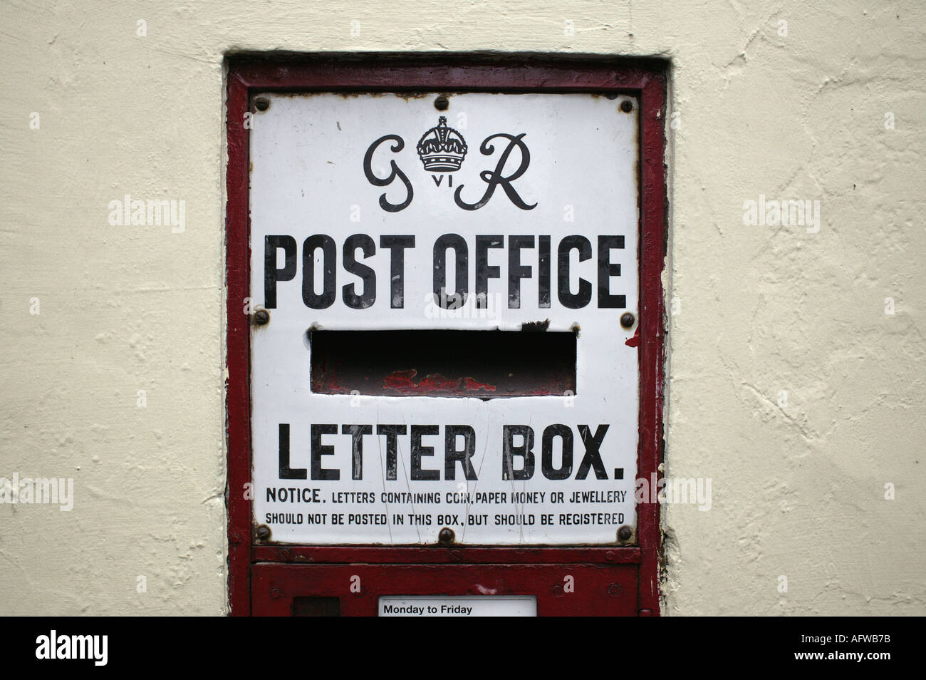 A post box from the 1940 s Upton upon Severn Worcestershire England UK