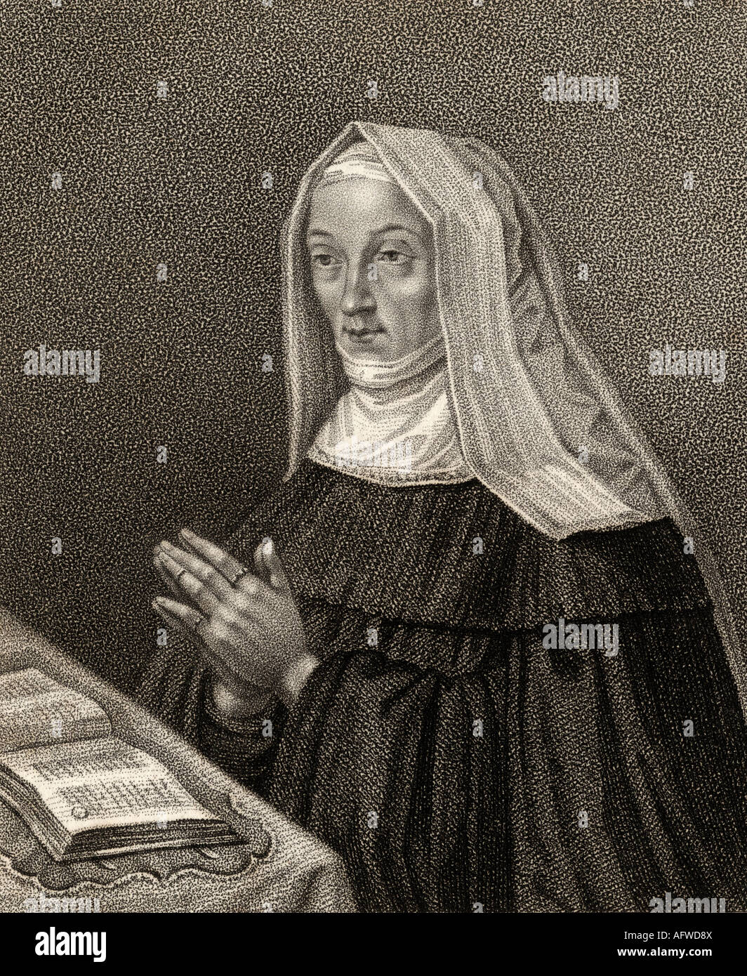 Lady Margaret Beaufort, Countess of Richmond and Derby, 1443 - 1509. Mother of English king Henry VII. Stock Photo