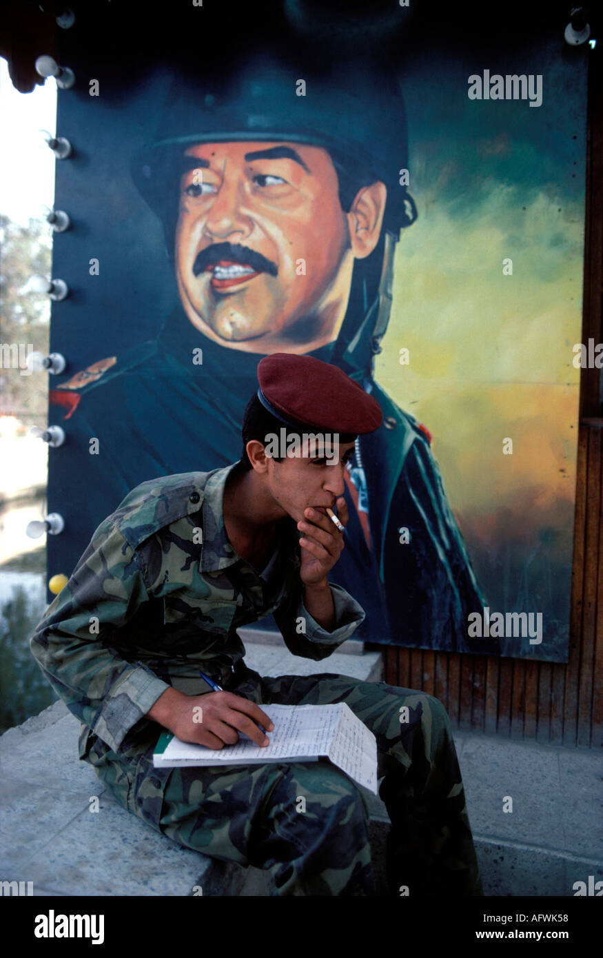 saddam cigarette Soldier smoking cigarette iran hi-res stock photography and images