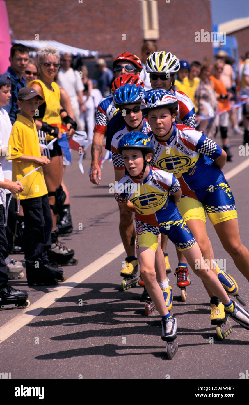 Competitive Rollerblading Family team rollerblading race, competition.Eastbourne weekend event ...