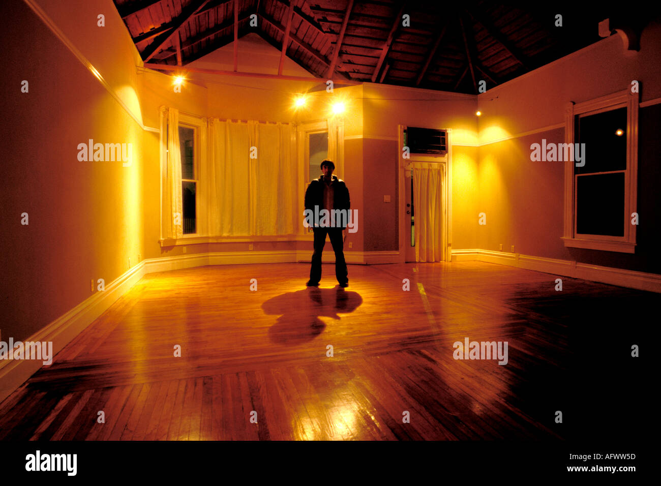 Portraits, Man in an empty house Stock Photo Alamy