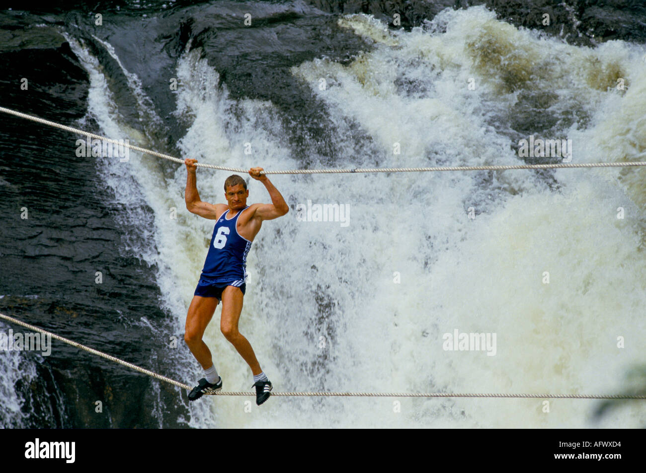 ARIAL ROPES NORTH WALES Stock Photo - Alamy