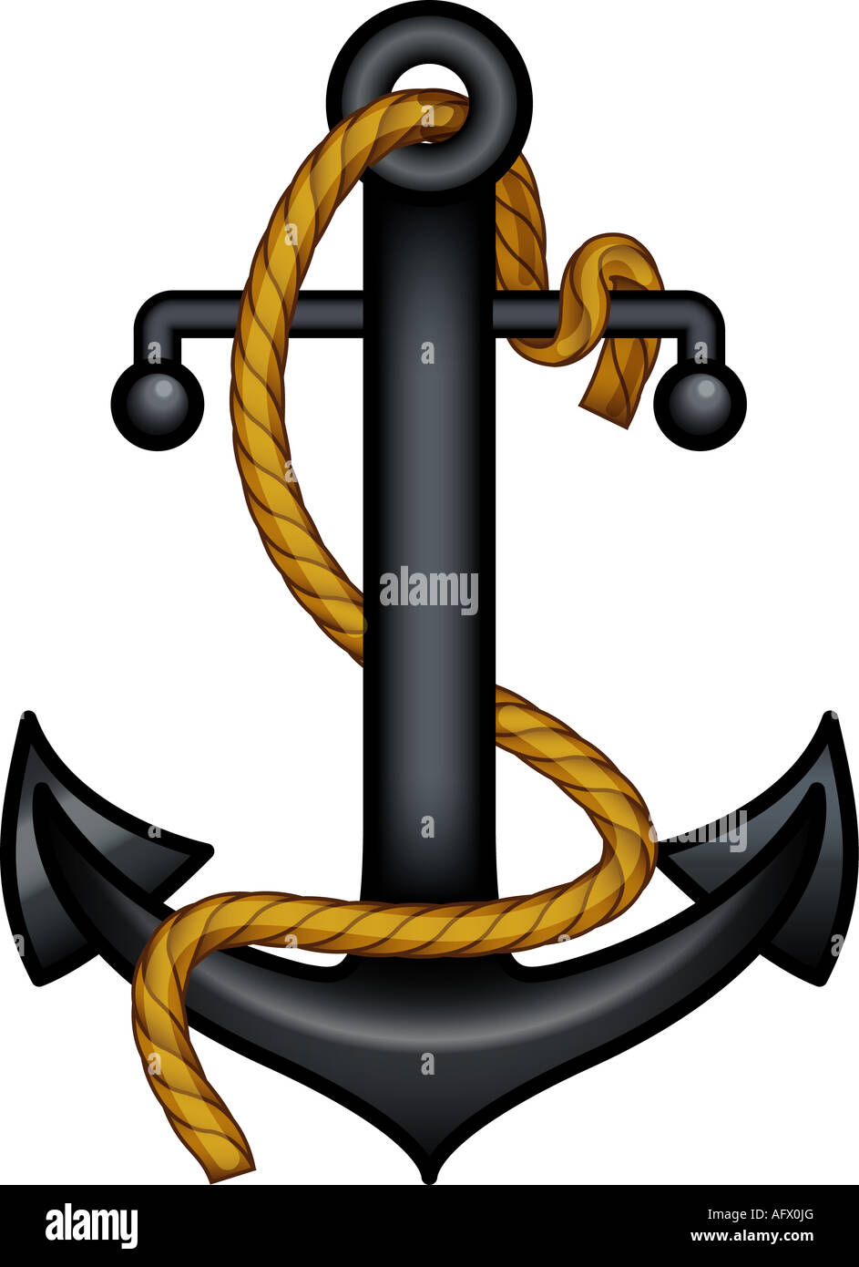 Illustration of antique anchor Isolated on white Stock Photo - Alamy