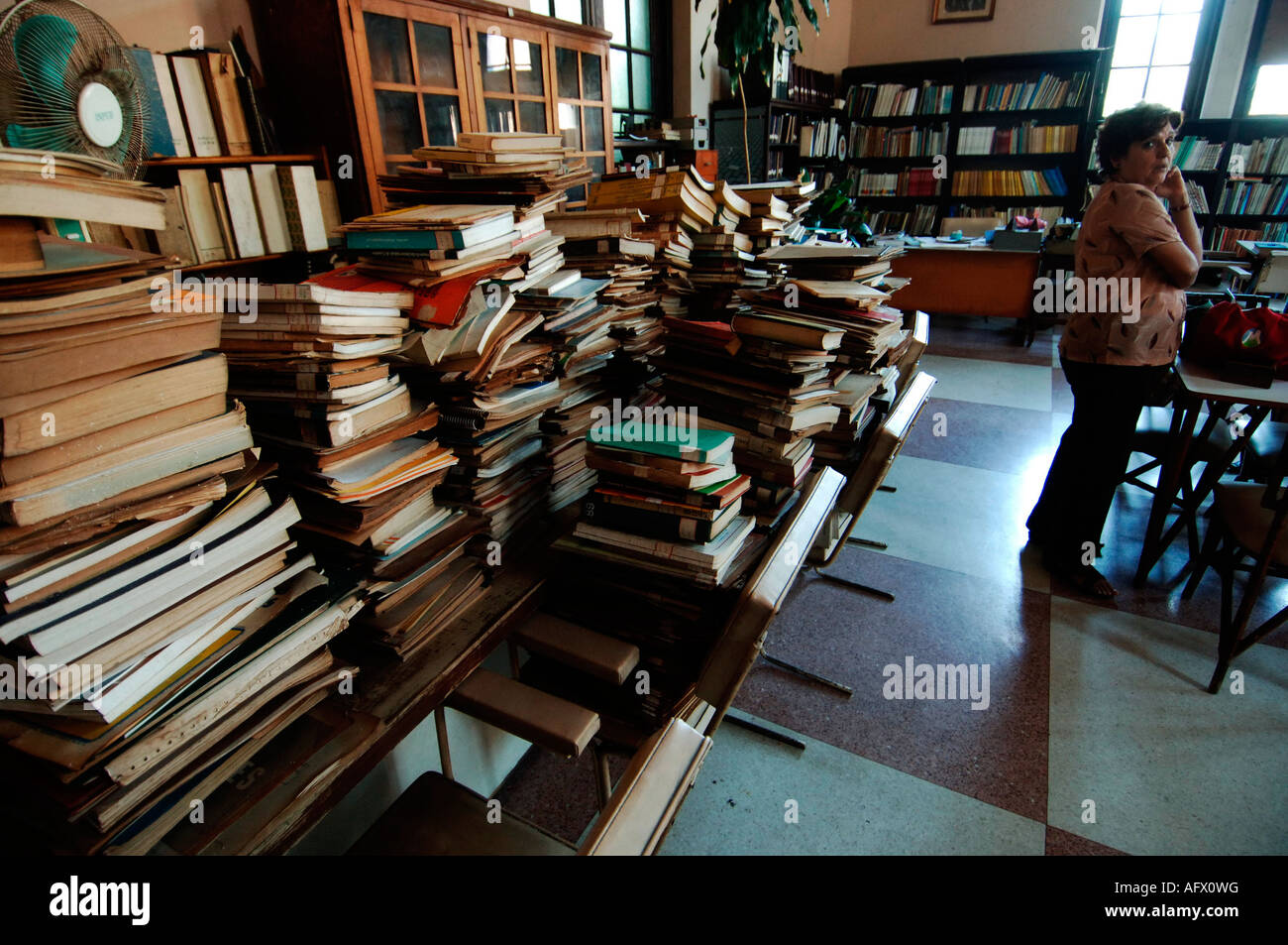 Cuba Havana Vedado library of the University of Habana Stock Photo Alamy