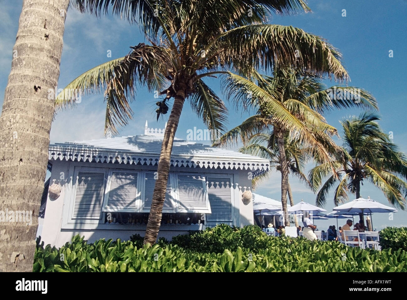 Seaside restaurant in Harbour Island Bahamas Stock Photo Alamy
