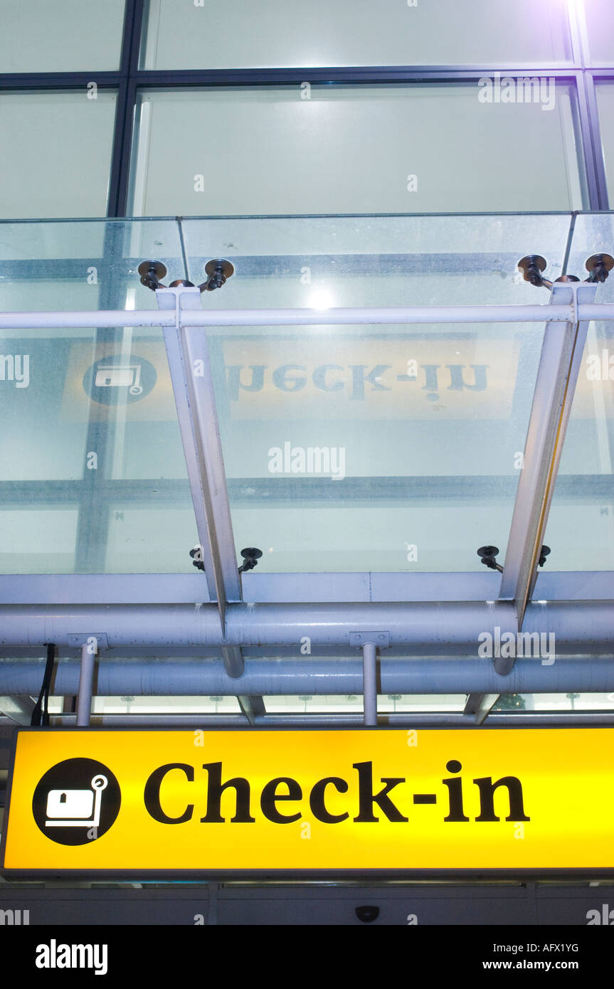 Check in Entrance at Airport Stock Photo