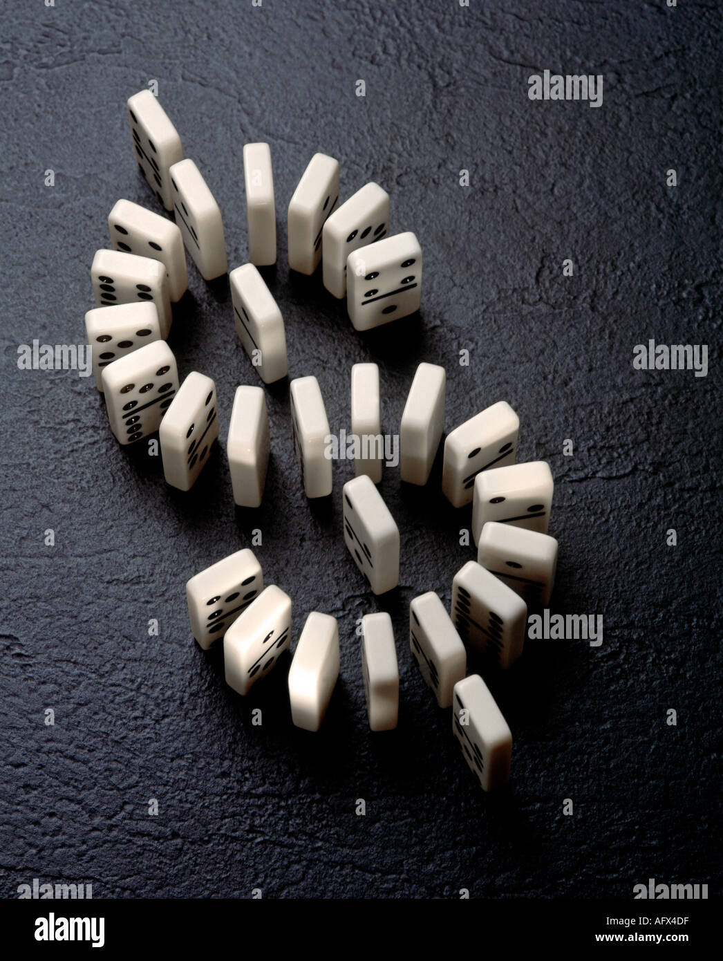 American dollar sign made from dominoes Stock Photo