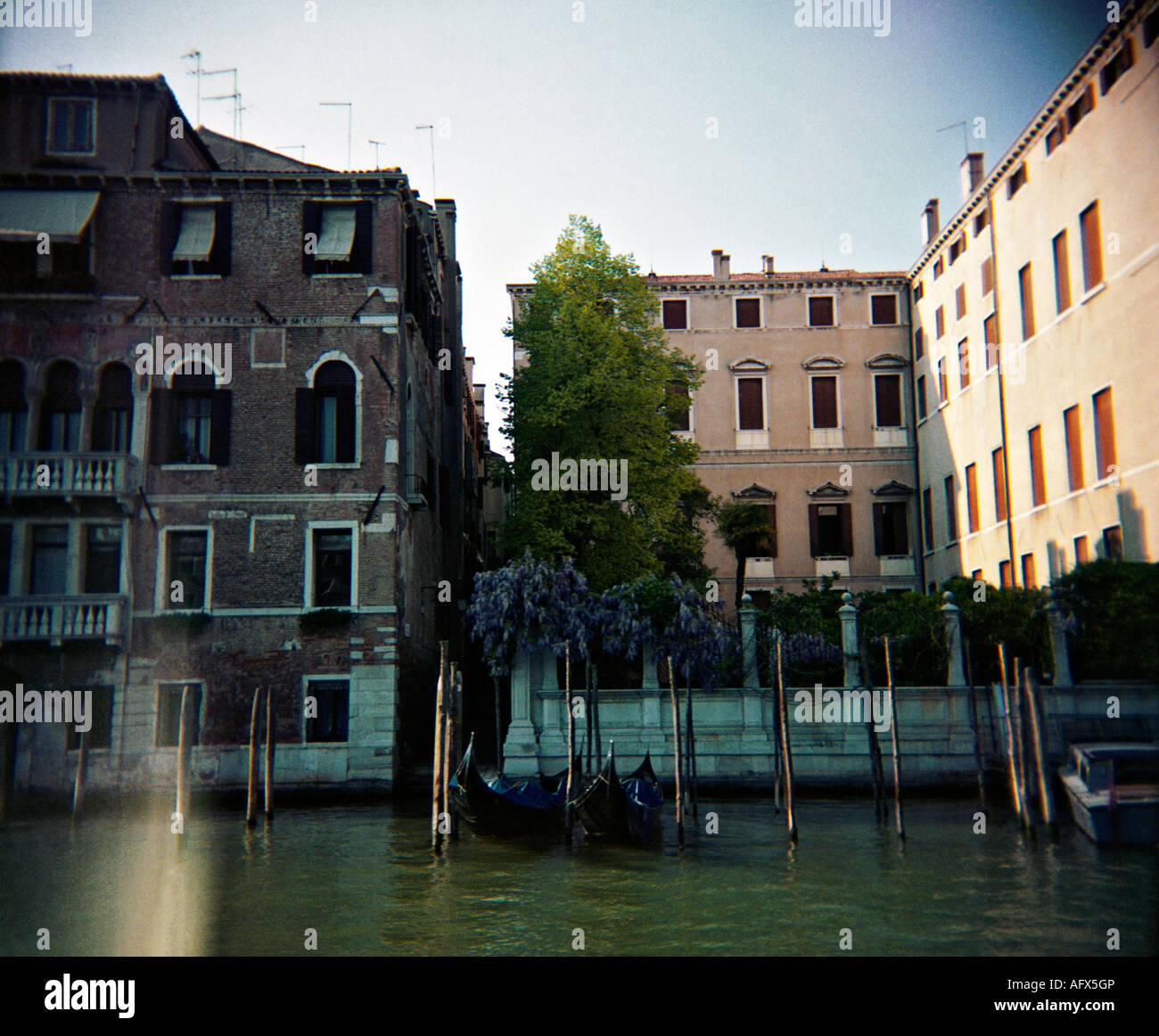 Venice grand canal gondolas moored hi-res stock photography and images ...