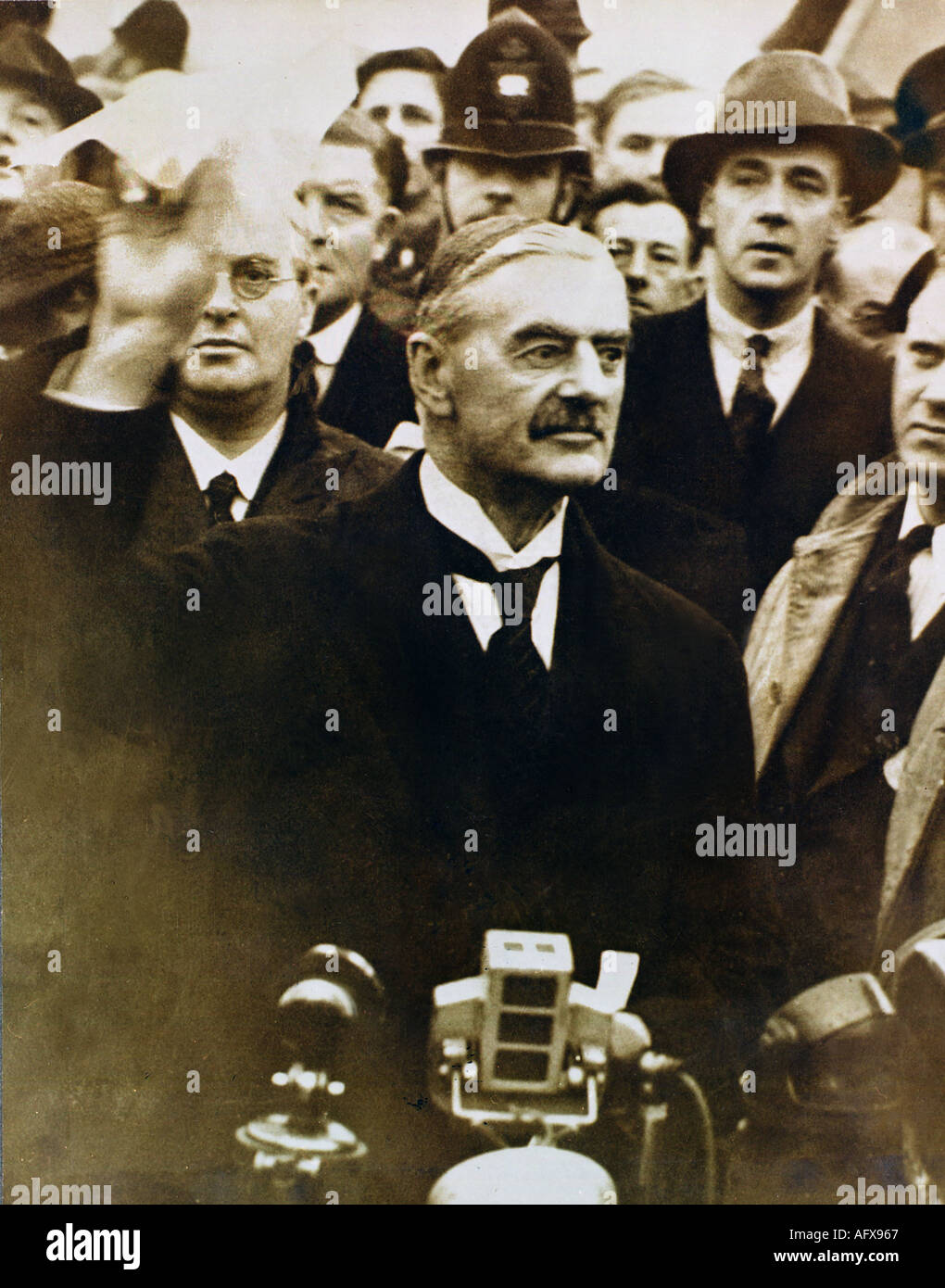 Neville Chamberlain Peace In Our Time 1938 Stock Photo