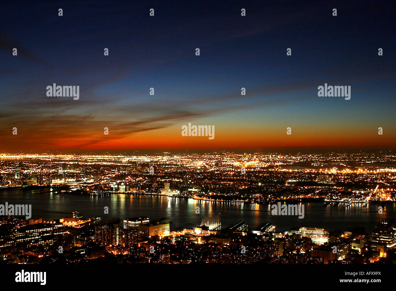 Evening view of New York City Stock Photo - Alamy