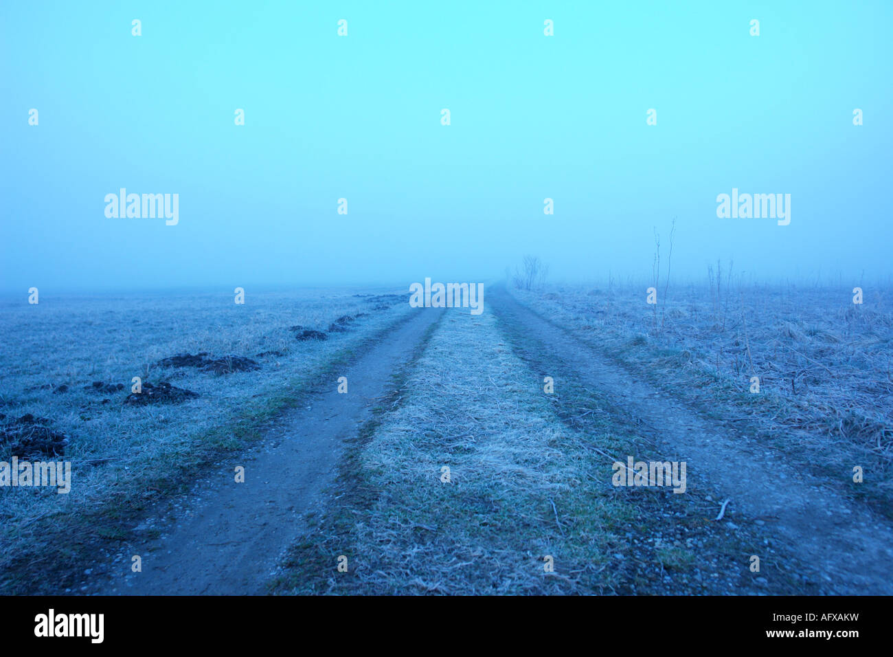 Misty road landscape hi-res stock photography and images - Alamy