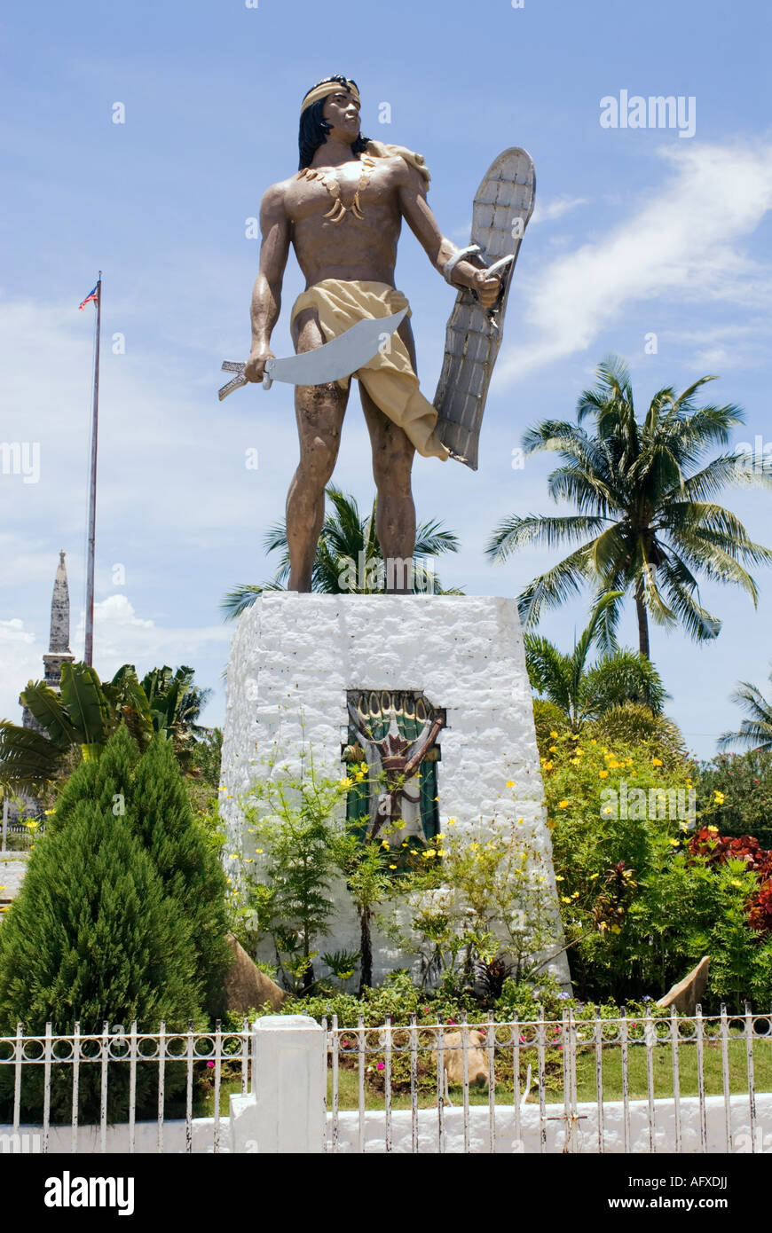 Philippines Cebu Lapu Lapu Monument Mactan Shrine Magellan s Marker Visayas Stock Photo