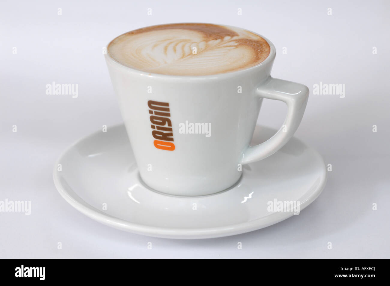 A cup of coffee made at Origin Coffee in Constantine, Cornwall, UK