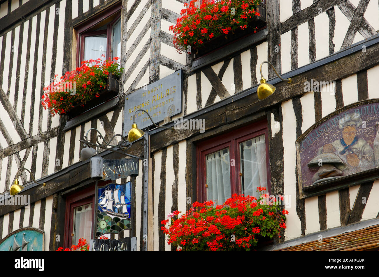 Timber framed house in Honfleur Normandy France Stock Photo