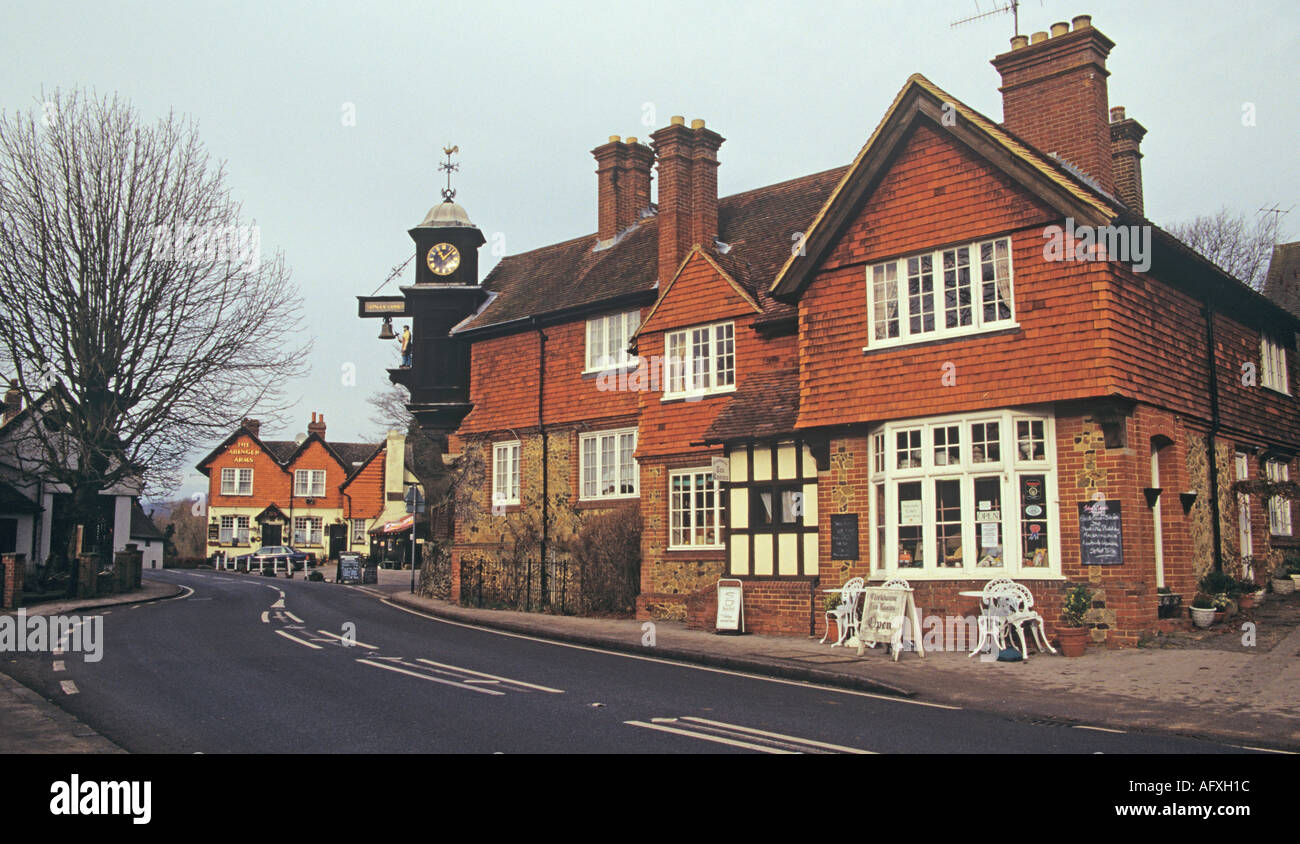 ABINGER HAMMER SURREY UK January A typical red tile hung building with