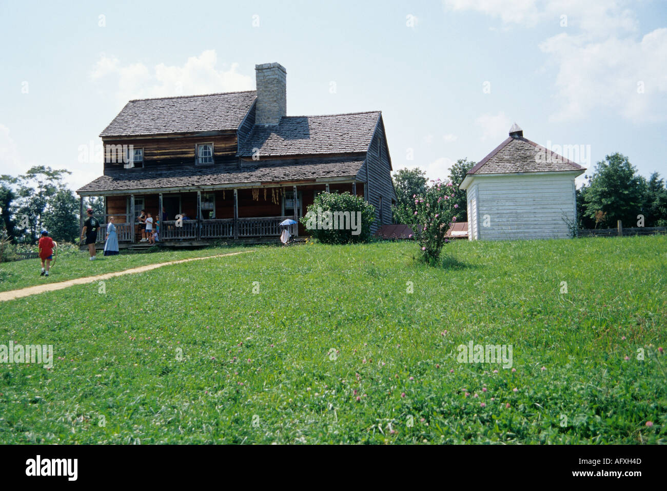 STAUNTON VIRGINIA USA August The American Farm House at the Frontier Cultural Museum Stock Photo