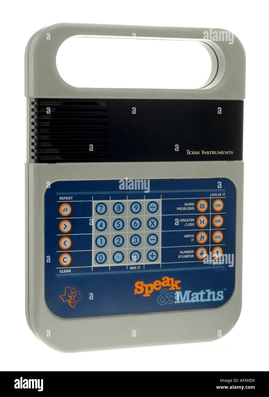 Speak and Maths Electronic Learning Toy by Texas Instruments Stock Photo