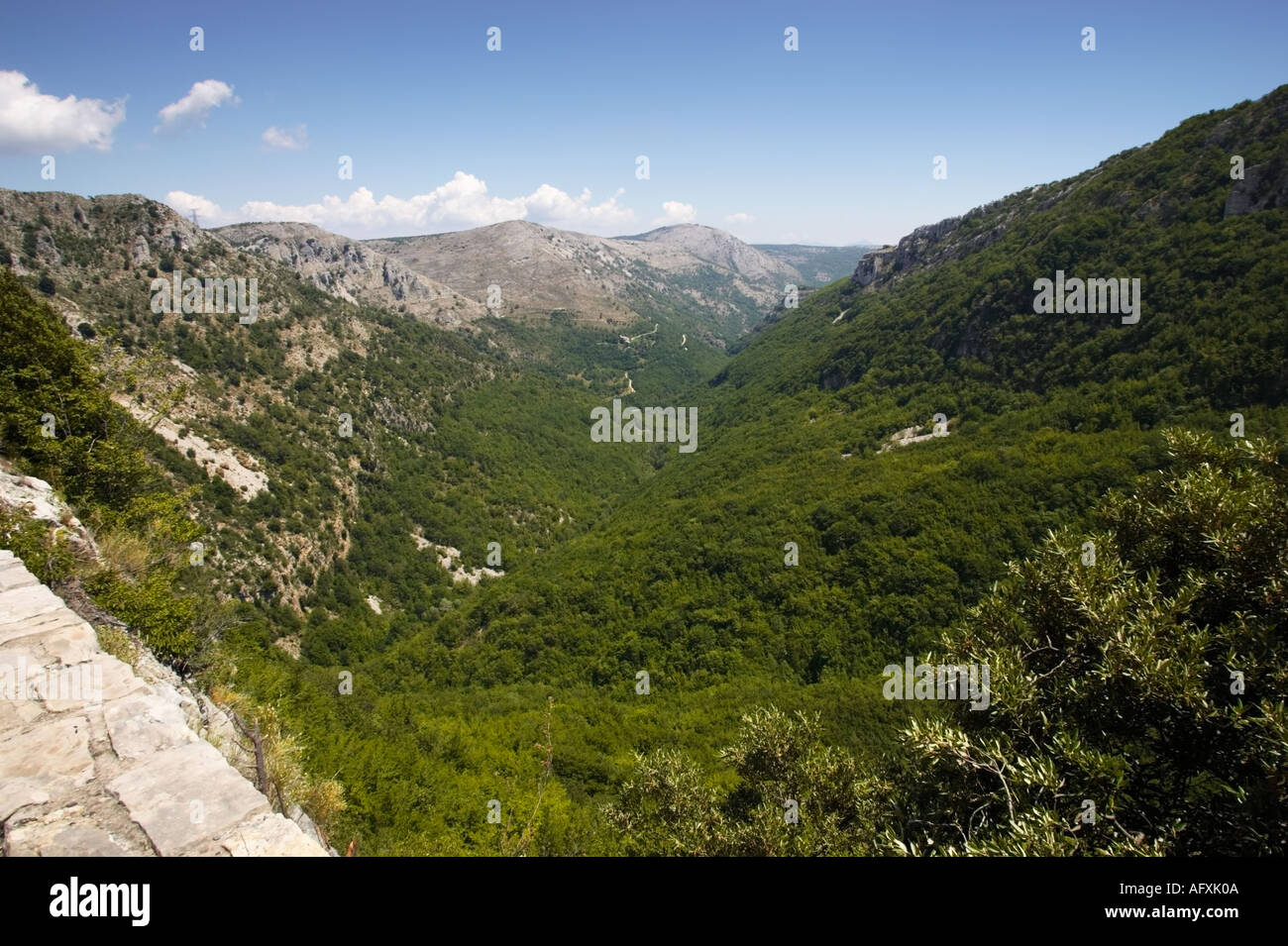 View east towards the Alps from the Col De Vence in the Alpes-Maritimes, Provence, France Stock Photo