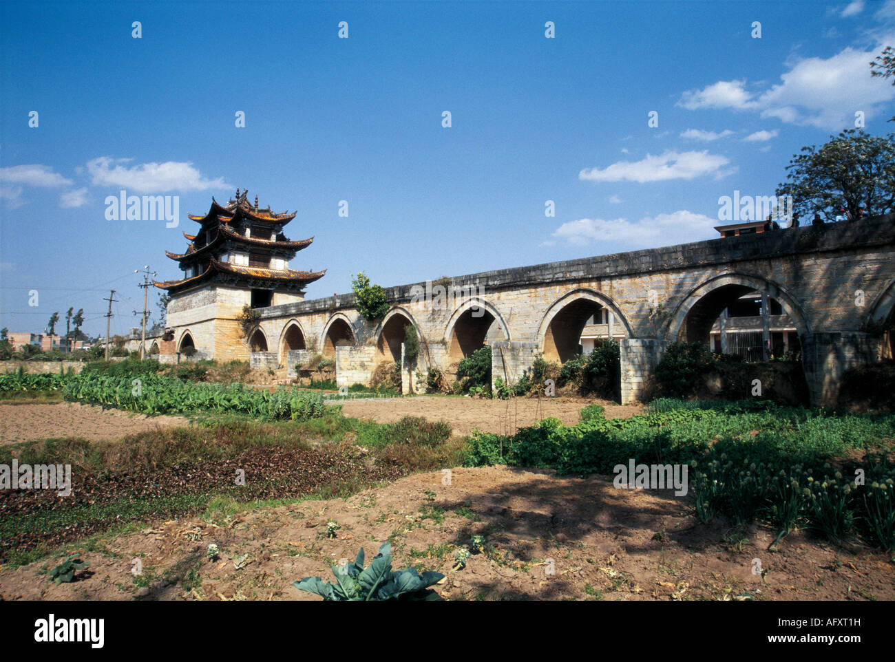 Shuanglong Bridge (Double Dragon Bridge) in Jianshui City Yunnan Province China Stock Photo