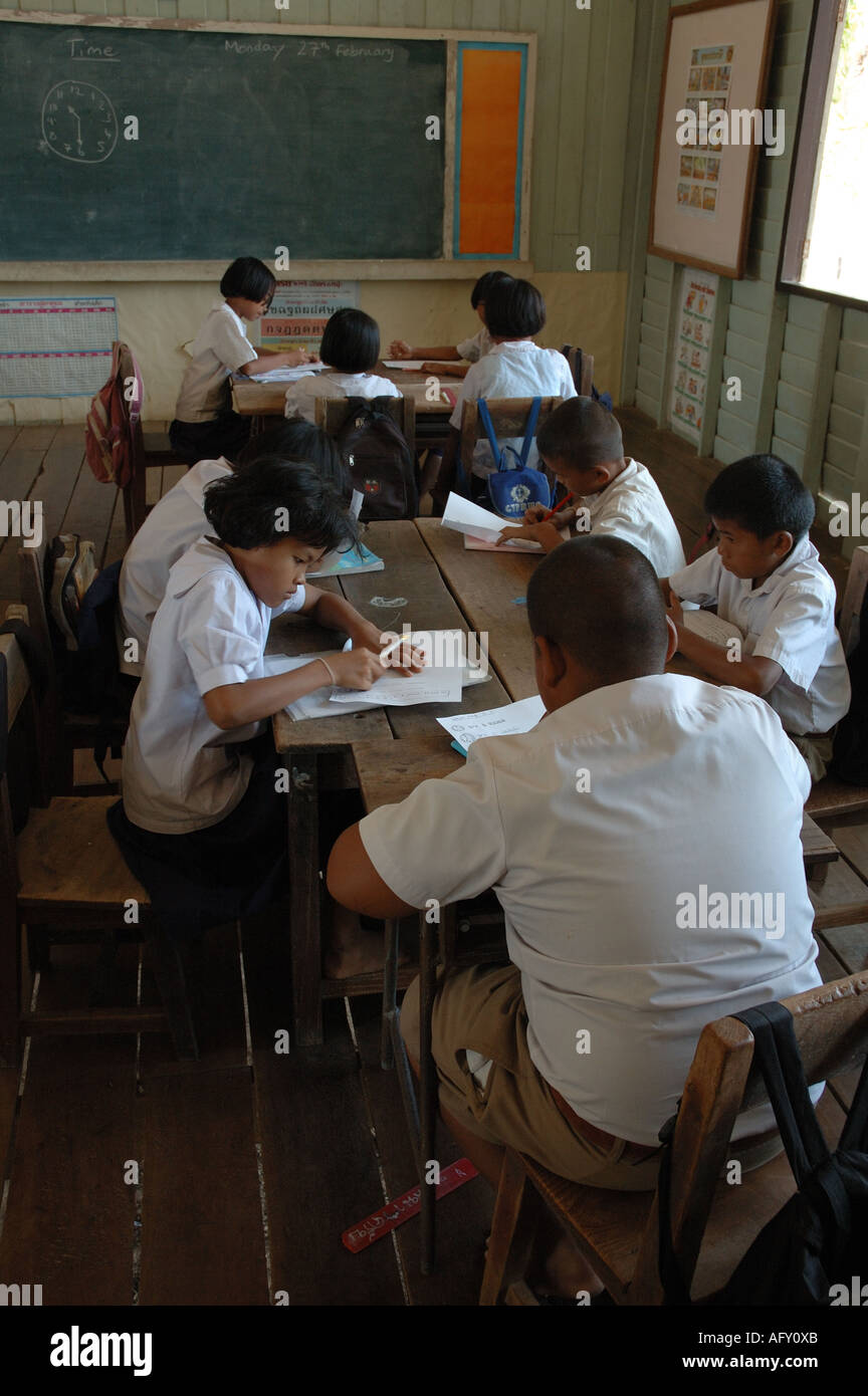 thai children doing worksheets in english class at school surin thailand stock photo alamy