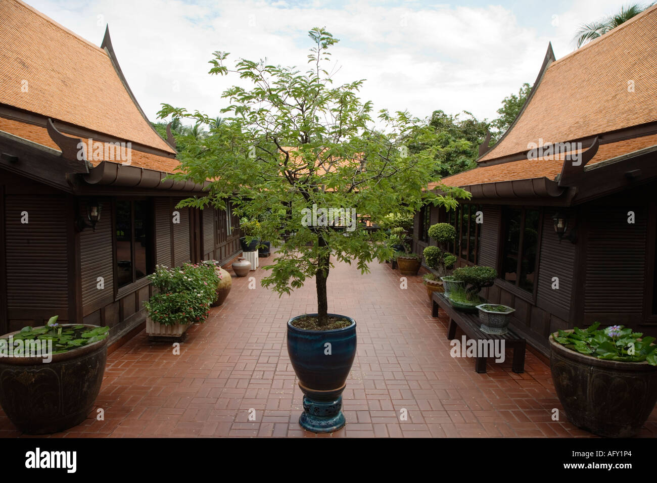 Kukrit House Upper Level Patio Bangkok Thailand Stock - 