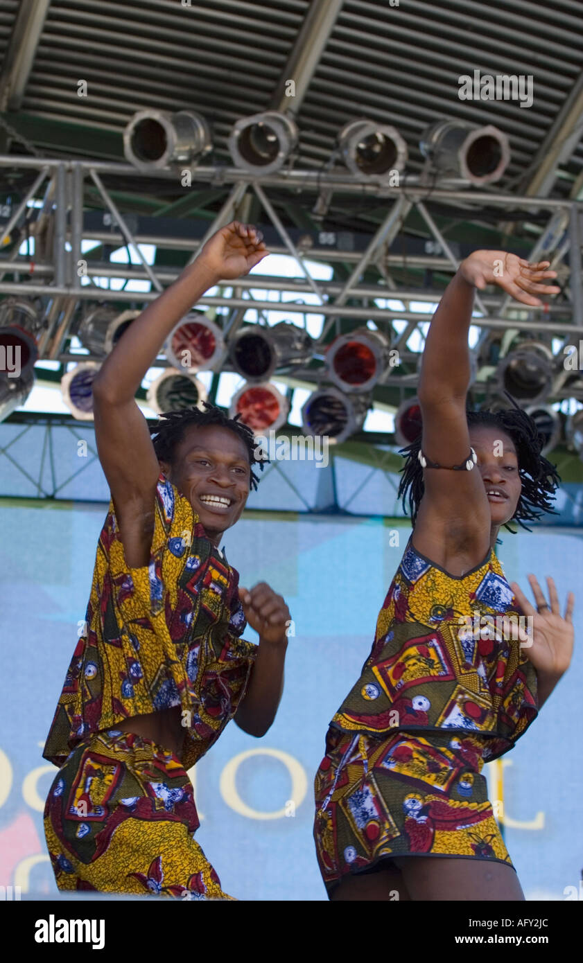 Nii Tetty Tetteh Kusun Ensemble Ghana West african music and Dance at Festival International de Louisiane 2006 Stock Photo