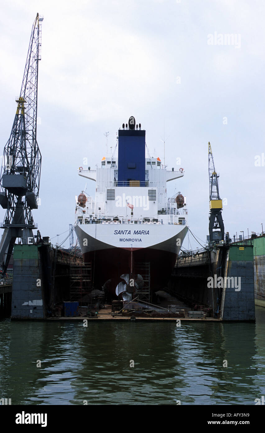 Floating Drydock At The Port Of Rotterdam, Netherlands Stock Photo - Alamy