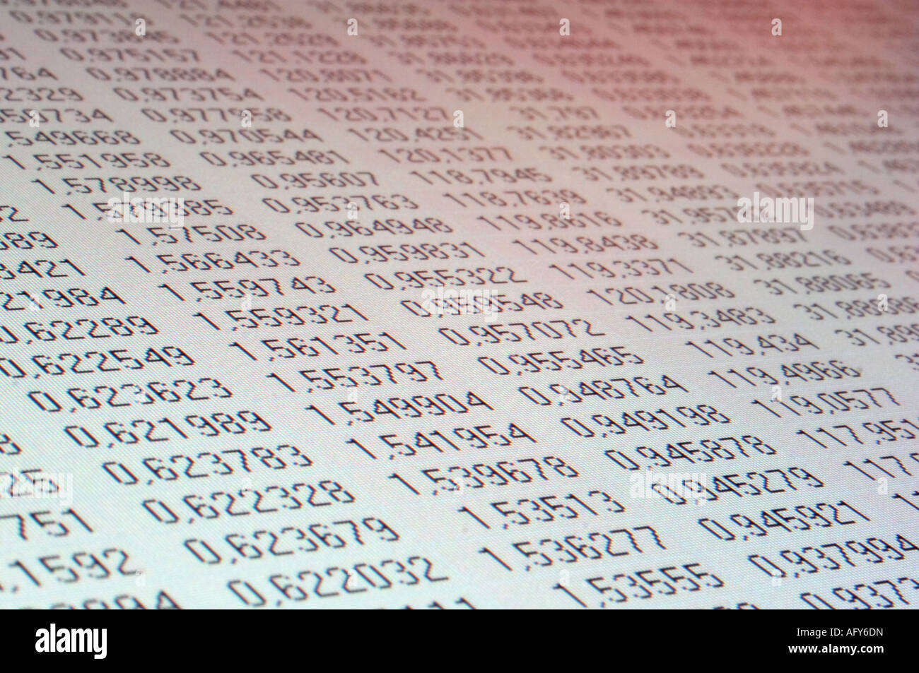 Computer data table Stock Photo - Alamy